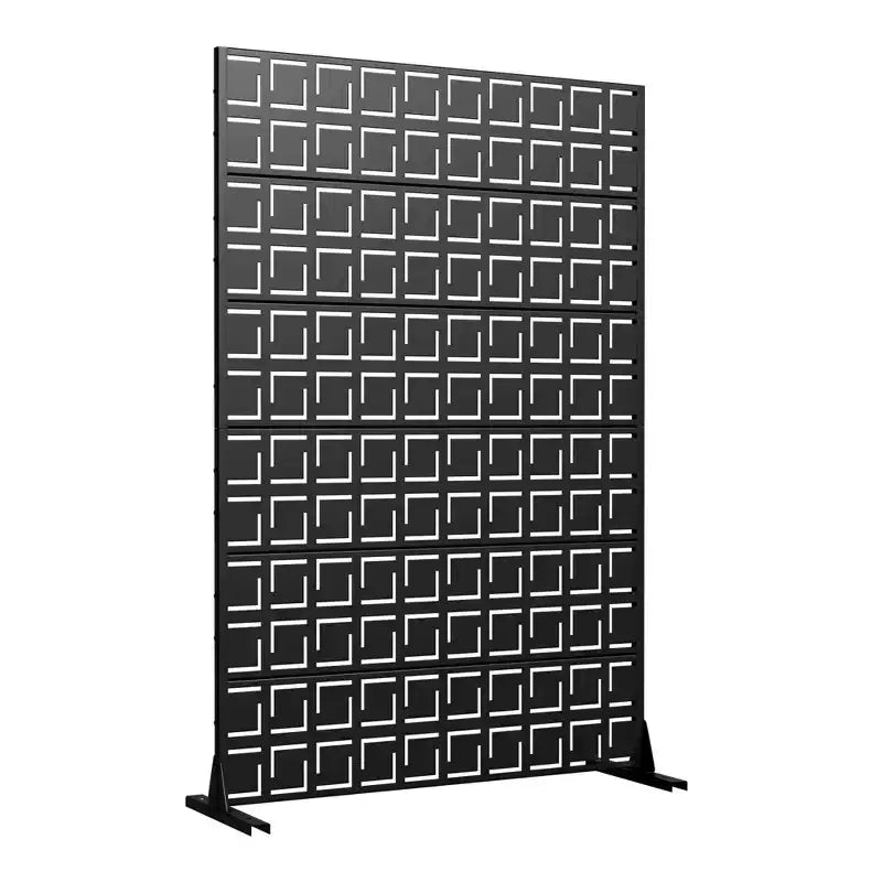 Pannello divisorio per esterni in metallo nero, 183 cm (A) x 119 cm (L)