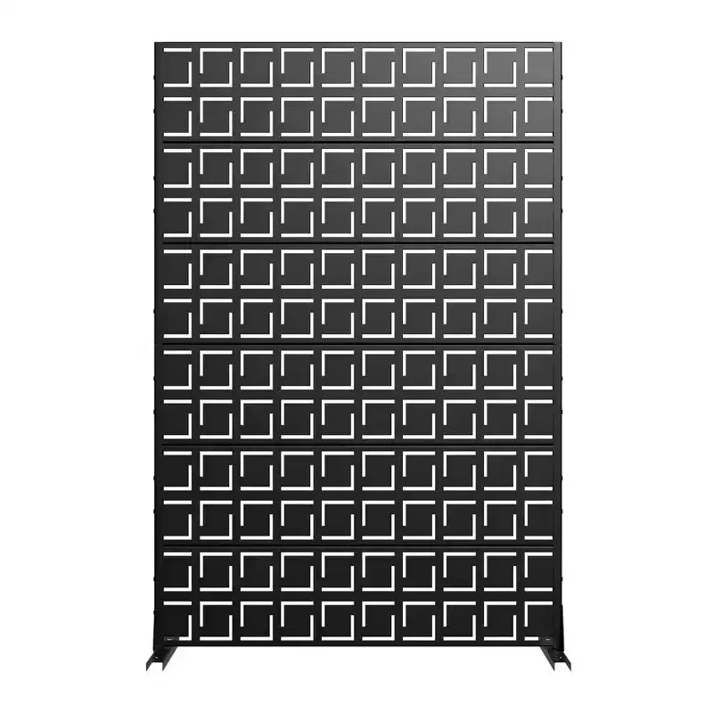 Pannello divisorio per esterni in metallo nero, 183 cm (A) x 119 cm (L)