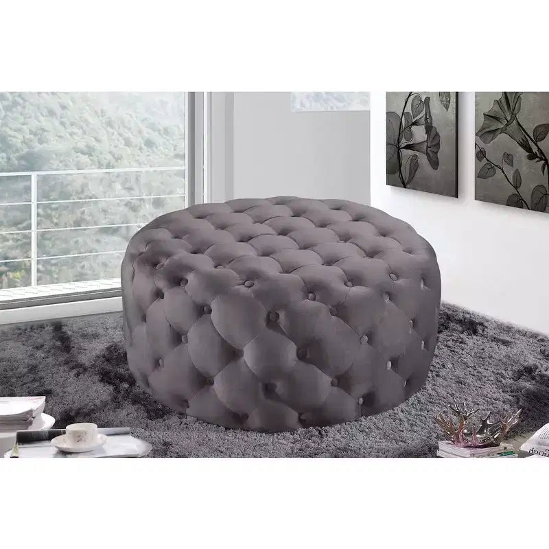 Panca Pouf Capitonnè in Velluto