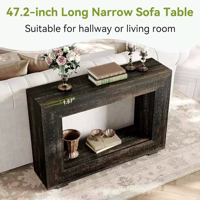 Tavolo Console Rustico con Finitura Effetto Legno