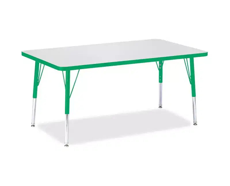 Tavolo per attività rettangolare ad altezza elementare 30 x 48 pollici verde