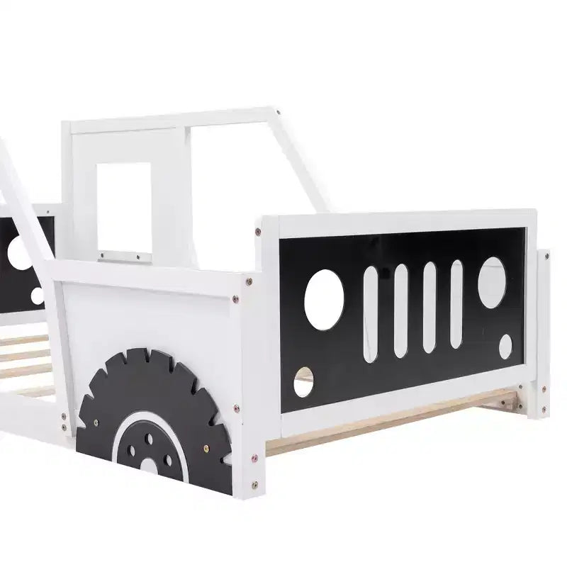 Letto per Bambini a Forma di Auto con Sponde Laterali e Doghe in Legno, Twin/Full