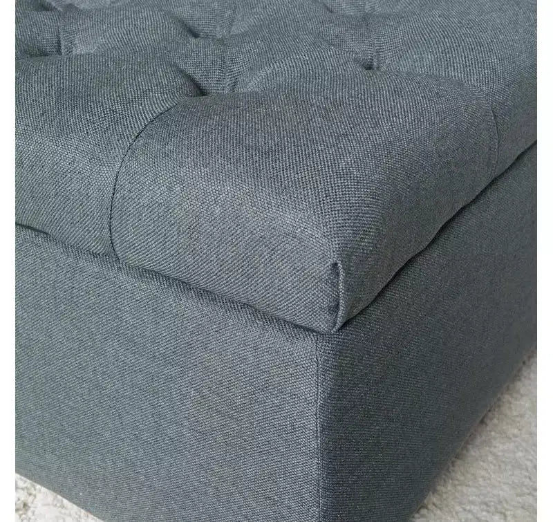 Panca Contenitore Ottomana Rettangolare con Coperchio Imbottito
