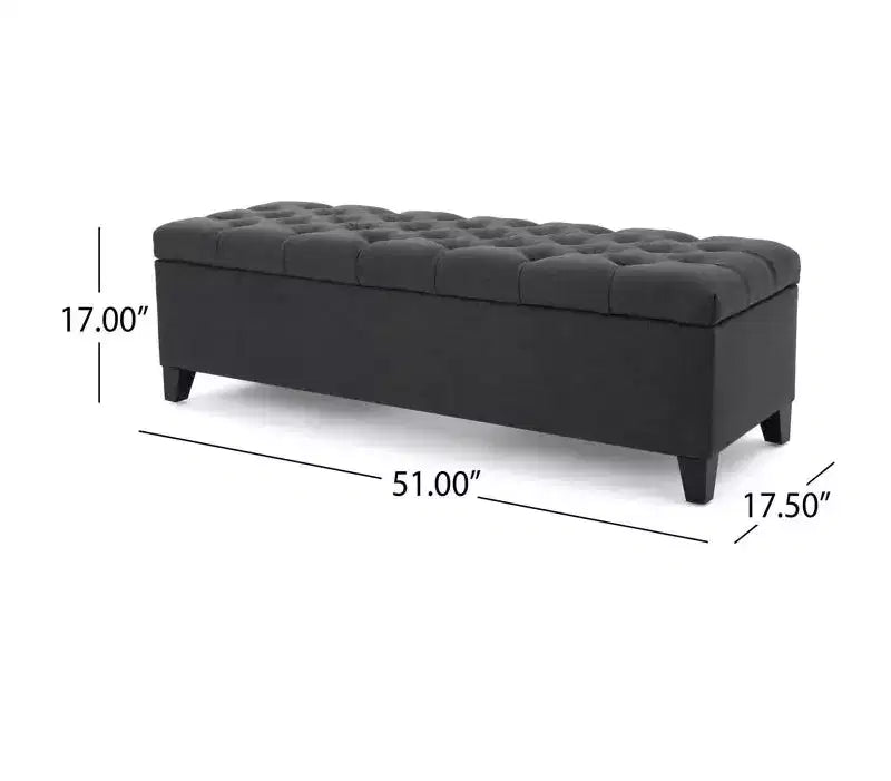 Panca Contenitore Ottomana Rettangolare con Coperchio Imbottito