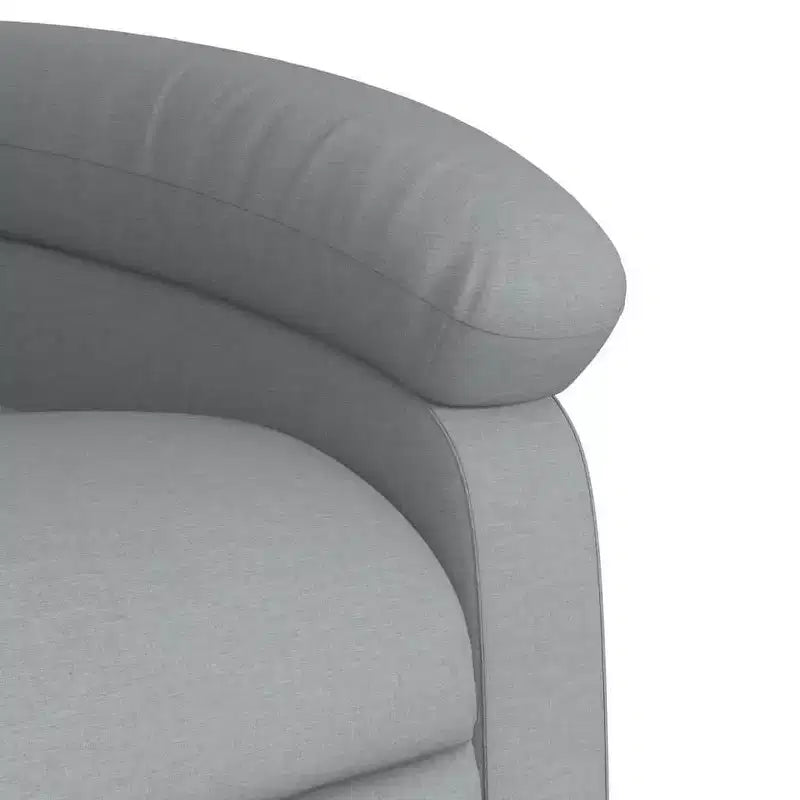 Poltrona Reclinabile Power Lift per Anziani - Tessuto Grigio Chiaro, Sollevamento Elettrico, Reclinazione Manuale, Seduta Imbottita, Tasca Laterale