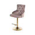 Meridian Furniture,Claude Pink Velvet Adjustable Stool