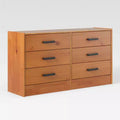 Walker Edison Modern Easy Assembly Solid Wood 6 Drawer Dresser for Bedroom Storage