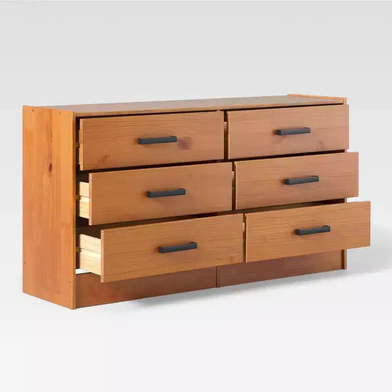 Comò a 6 cassetti in legno di pino