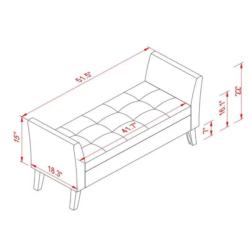 Panca contenitore imbottita con sedile trapuntato a bottoni, beige, 130 cm