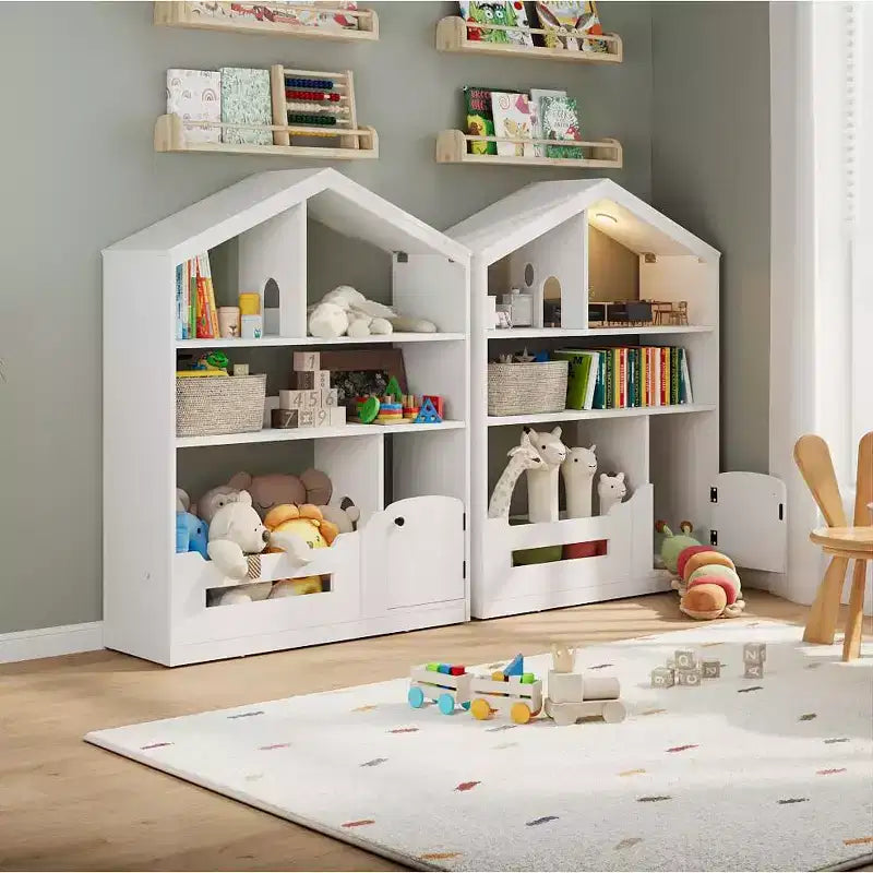 Libreria a casetta per bambini con luce a sensore di movimento