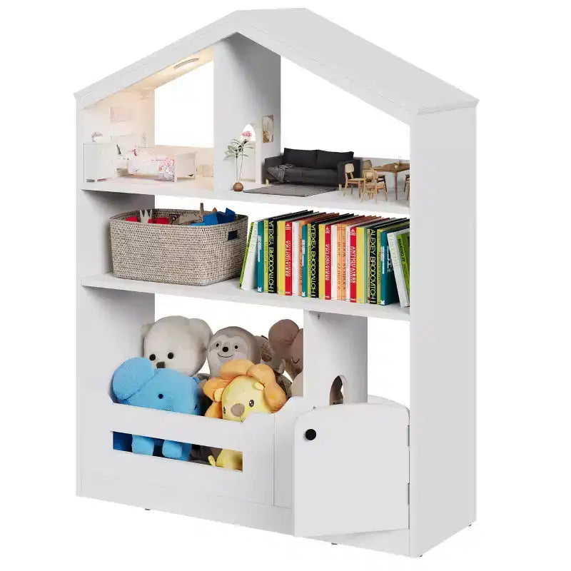 Libreria a casetta per bambini con luce a sensore di movimento