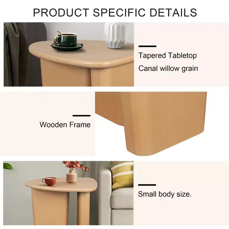 Tavolino in legno con piano rastremato