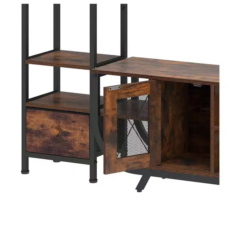 Mobile Porta TV con Libreria e Presa di Corrente, Adatto a TV fino a 65 Pollici