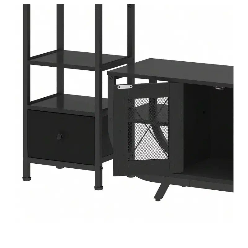 Mobile Porta TV con Libreria e Presa di Corrente, Adatto a TV fino a 65 Pollici