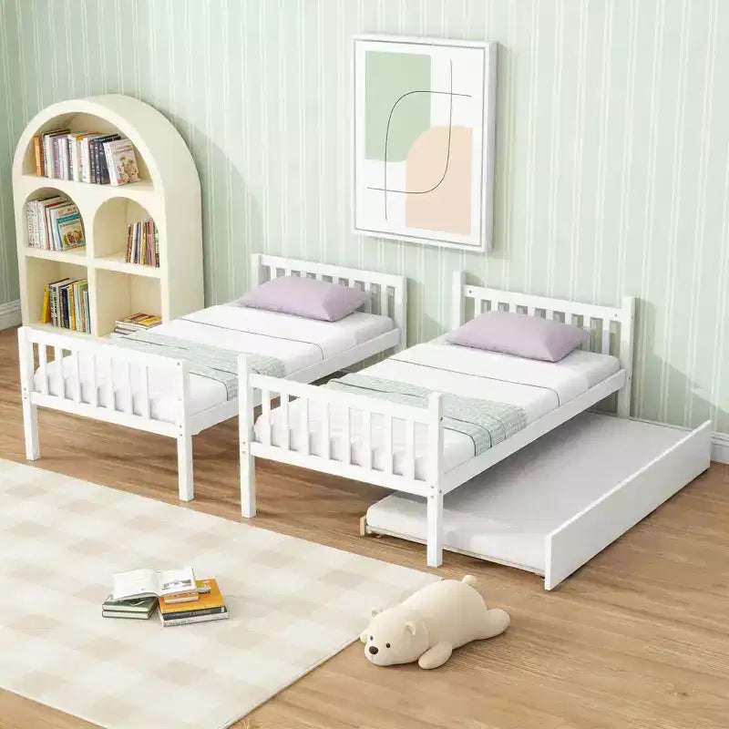 Letto a castello in legno con letto estraibile, convertibile in 2 letti singoli
