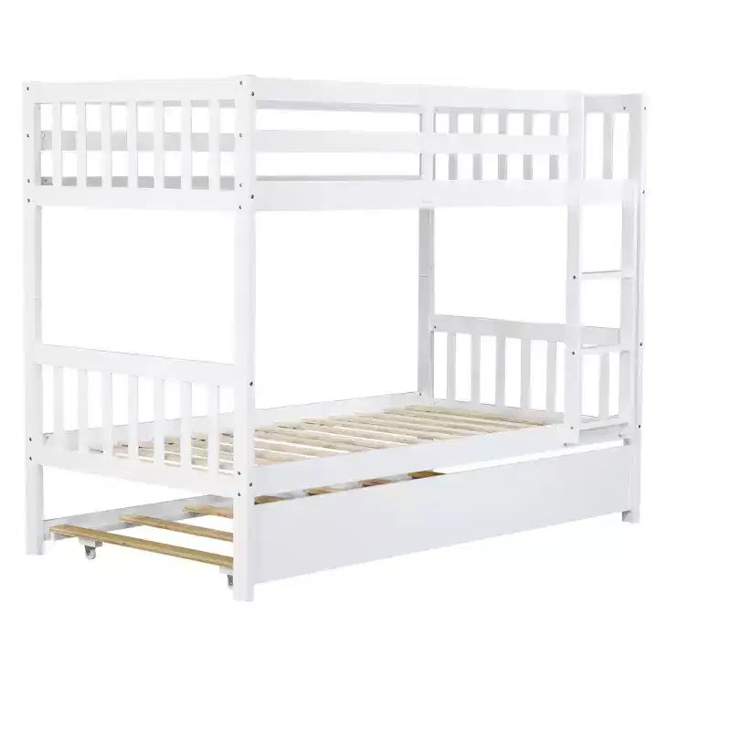 Letto a castello in legno con letto estraibile, convertibile in 2 letti singoli