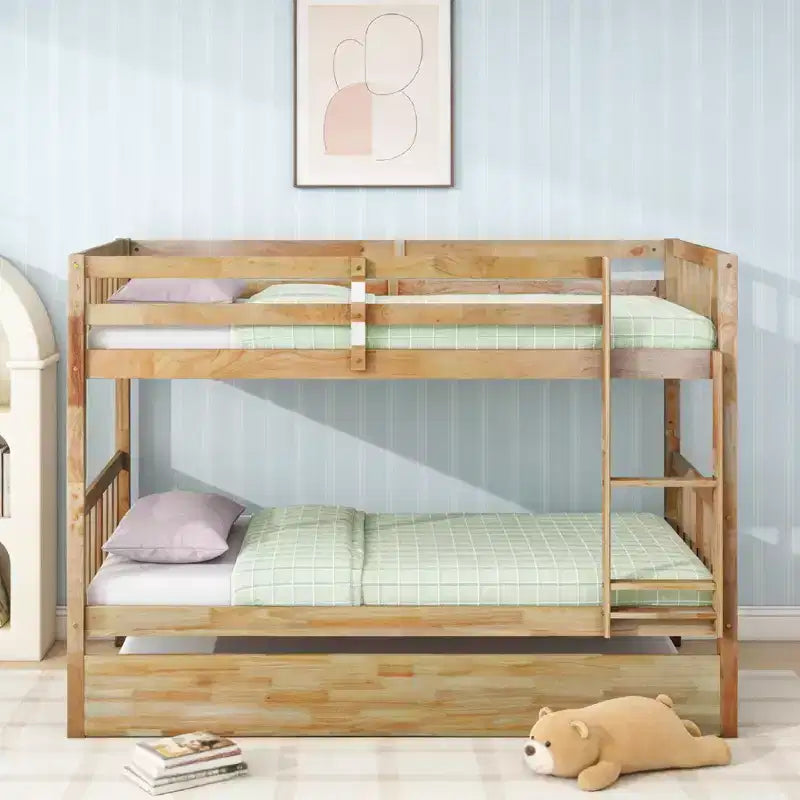 Letto a castello in legno con letto estraibile, convertibile in 2 letti singoli
