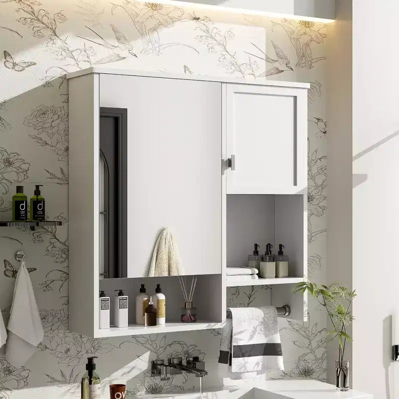Mobiletto da bagno a muro 29'' x 28'' con specchio e portasciugamani