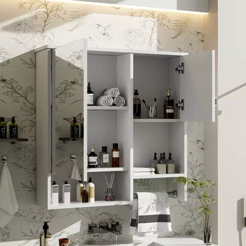Mobiletto da bagno a muro 29'' x 28'' con specchio e portasciugamani