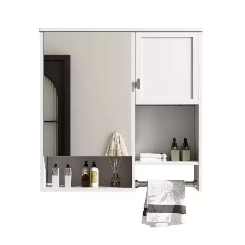 Mobiletto da bagno a muro 29'' x 28'' con specchio e portasciugamani