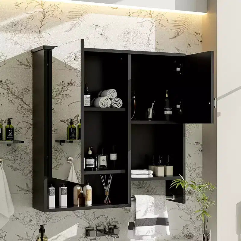 Mobiletto da bagno a muro 29'' x 28'' con specchio e portasciugamani