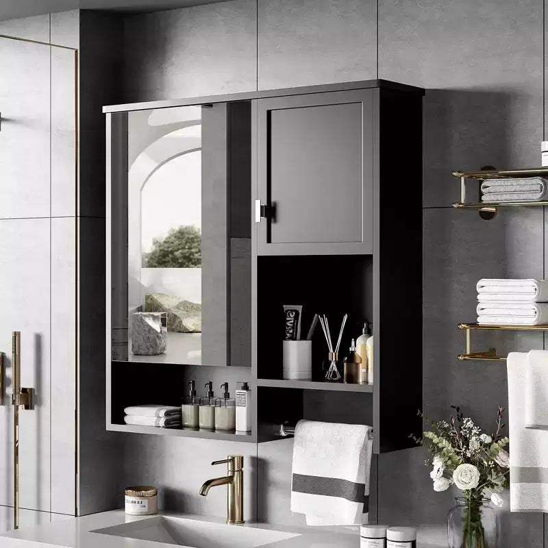 Mobiletto da bagno a muro 29'' x 28'' con specchio e portasciugamani