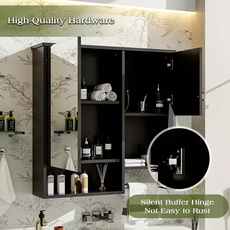 Mobiletto da bagno a muro 29'' x 28'' con specchio e portasciugamani