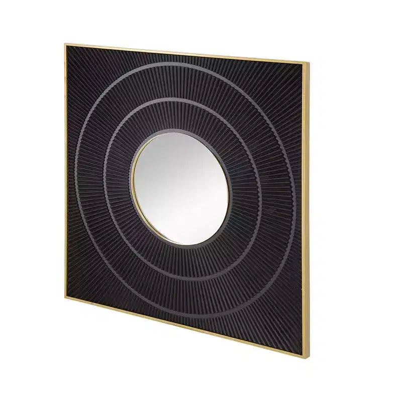 Specchio da parete quadrato con cornice pieghettata, 100 x 100 cm