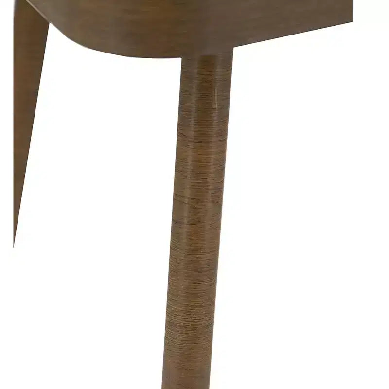 Tavolino esagonale con piano in legno e struttura in ferro